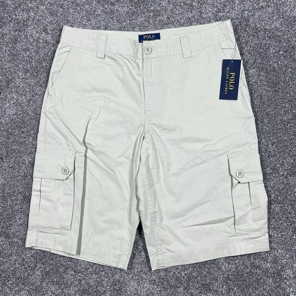 Polo Ralph Lauren Other - NEW Polo Ralph Lauren Beige Khaki Brown Cotton Chino Cargo Shorts Boys 20 School